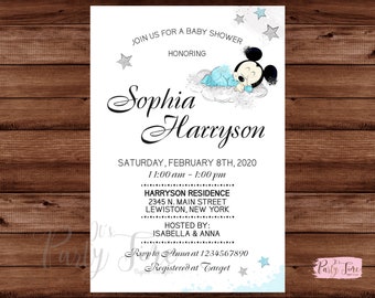 Mickey Mouse Baby Shower Invitations Etsy