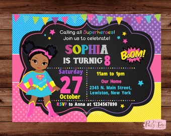Supergirl Invitation Etsy