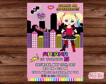 Harley Quinn Invite Etsy
