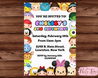 Tsum Tsum Invitation Etsy Tsum Tsum Invitation Etsy