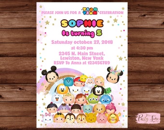 Tsum Tsum Invitation Etsy Tsum Tsum Invitation Etsy