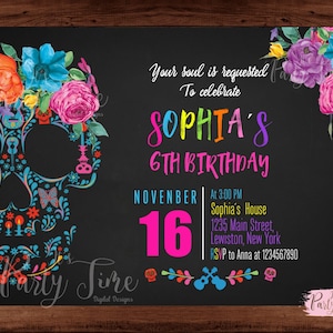 Convite de aniversário Coco - Convite Coco - Convite Dia de Los Muertos - Convite Catrina - Convite de aniversário Sugar Skull - ARQUIVO DIGITAL