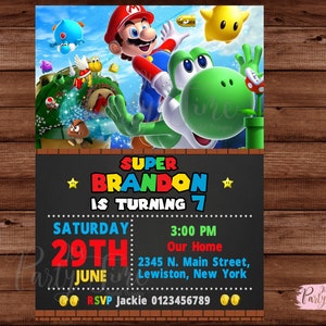 Mario Bros Einladung - Mario Bros Geburtstagseinladung - Mario Bros Party - Super Mario Einladung - Mario und Luigi Einladung. DIGITALE DATEI