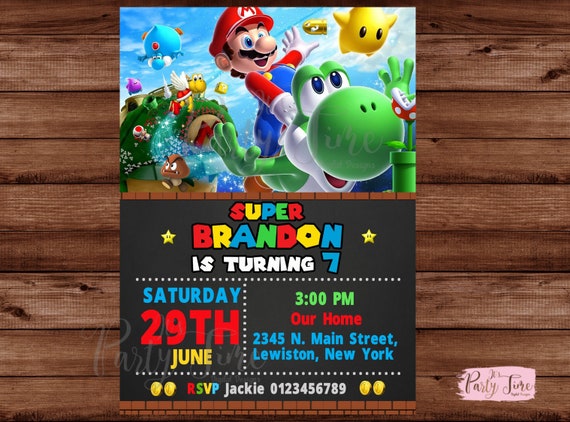 Invito Mario Bros Invito compleanno Mario Bros Mario Bros Party