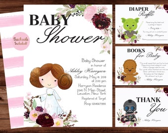 Star Wars Baby Shower Einladung - Star Wars Baby Shower - Star Wars Baby Shower Einladung für Mädchen. DIGITALE DATEI