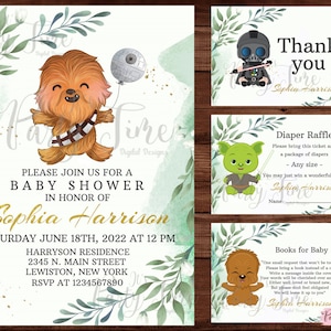 Star Wars Baby Shower Einladung - Star Wars Baby Shower - Chewbacca Baby Shower Einladung. DIGITALE DATEI