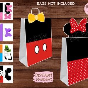 Mickey Mouse Favor Bags Fronts - Mickey Mouse Club House Treat Bags - Party Bags Printable ...