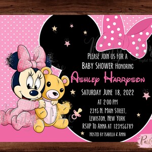 Minnie Mouse Baby Shower Invitation - Minnie Mouse Invitation -  Baby Minnie Mouse Invitation - Baby Shower Invitation - DIGITAL FILE