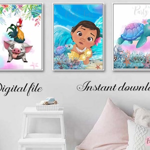 Baby Prinzessin Moana - Moana Kunst - Moana Poster - Druckbare Kunst - Wohnheim Wand Kunst - Kunstdruck - Wanddekorationen - Moana - Instant Download