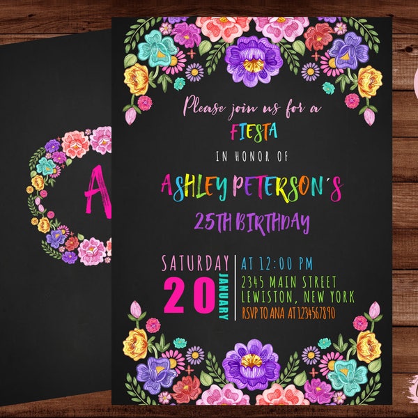 Mexican Invitation - Fiesta Invitation - Invitación Fiesta Mexicana - Mexican Fiesta Birthday Party - Mexican Party Invitation. DIGITAL FILE