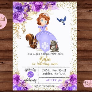 Invitation Princesse Sofia - Invitation Anniversaire Princesse Sofia - Sofia la première invitation - Invitation Princesse - FICHIER NUMÉRIQUE