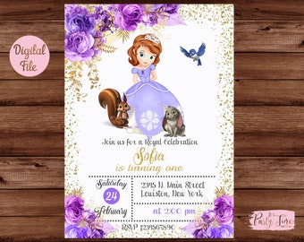 Princess Sofia Invitation - Princess Sofia Birthday Invitation - Sofia the first invitation - Princess Invitation - DIGITAL FILE