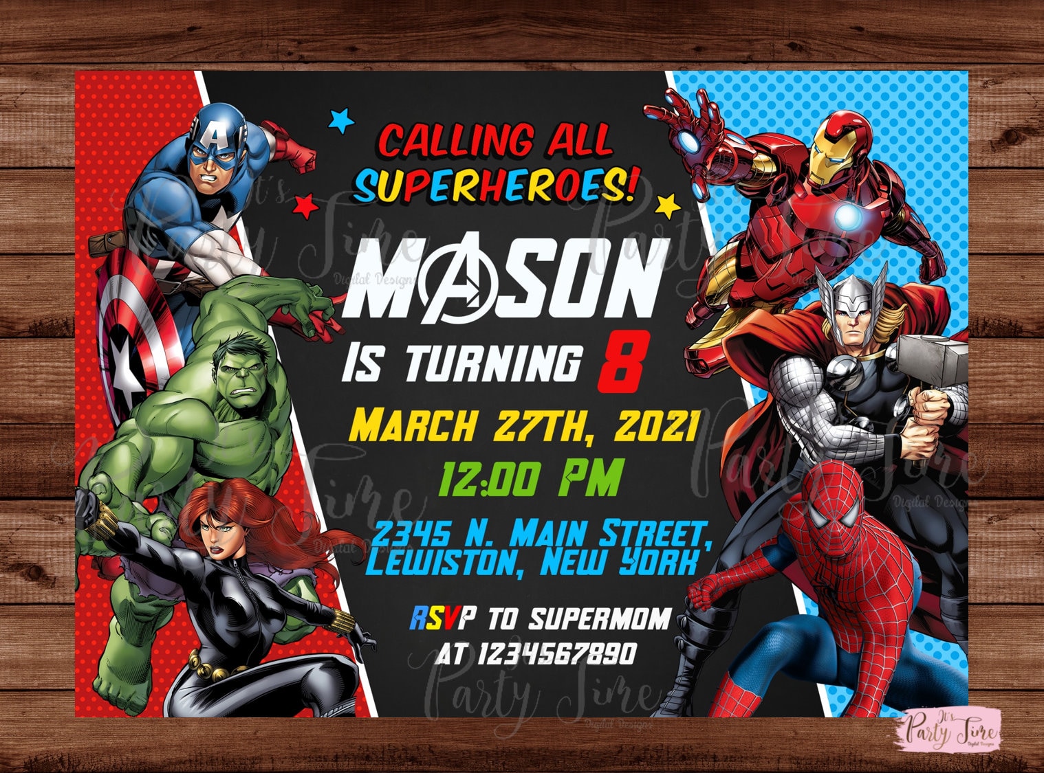Avengers Birthday Party Invitation Avengers Digital Invitation Avengers Boy Invite Superhero
