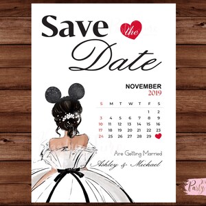Mickey and Minnie Save The Date - Save The Date - Save the Date Cards -  Mickey and Minnie Weddings. FICHIER NUMÉRIQUE