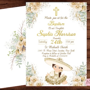 Baptism Mexican Invitation - Baptism Party Invitation - Mexican Fiesta Baptism Invitation - DIGITAL FILE.
