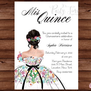 Quinceanera Invitation - Quinceañera Mexican Fiesta Invitation - Mexican Quince Invite - Mexican Invitation - Fiesta Invitation - DIGITAL