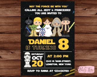 Star Wars Invitation - Star Wars birthday invitation - Star Wars Party Invite - Starwars Invites. DIGITAL FILE