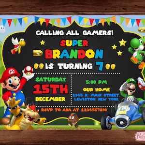 Mario Bros Invitation - Mario Bros Birthday Invitation- Mario Bros Party - Super Mario Invitation - Mario and Luigi invitation. DIGITAL FILE