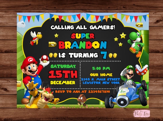 Invitación de cumpleaños de mario bros en el celular - Aprende Facil