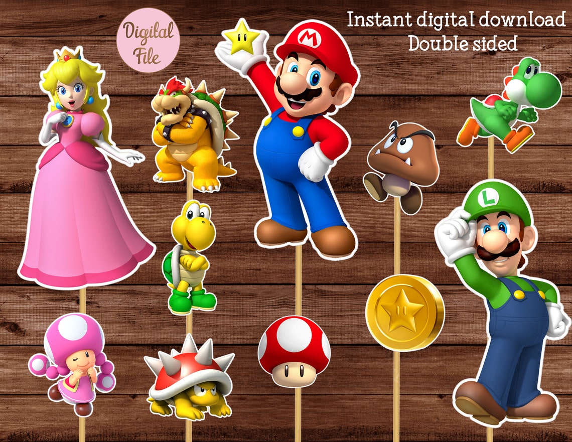 Mario Bros Centerpiece - Mario Bros Table Centerpiece - Mario Bros Cake ...