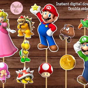 Centre de table Mario Bros - centre de table Mario Bros - décoration de gâteau Mario Bros - décoration murale Mario Bros. FICHIER NUMÉRIQUE. Téléchargement instantané