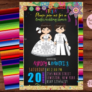 Invitación Fiesta Couple Shower - Invitación Fiesta Party - Invitación Parejas Shower Fiesta - Fiesta Engagement o Bridal Shower - DIGITAL
