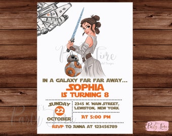 Star Wars Girl Invitation - Rey Star Wars invitation - Star Wars Invitation - Star Wars Birthday Party Invitation - Star Wars. DIGITAL FILE
