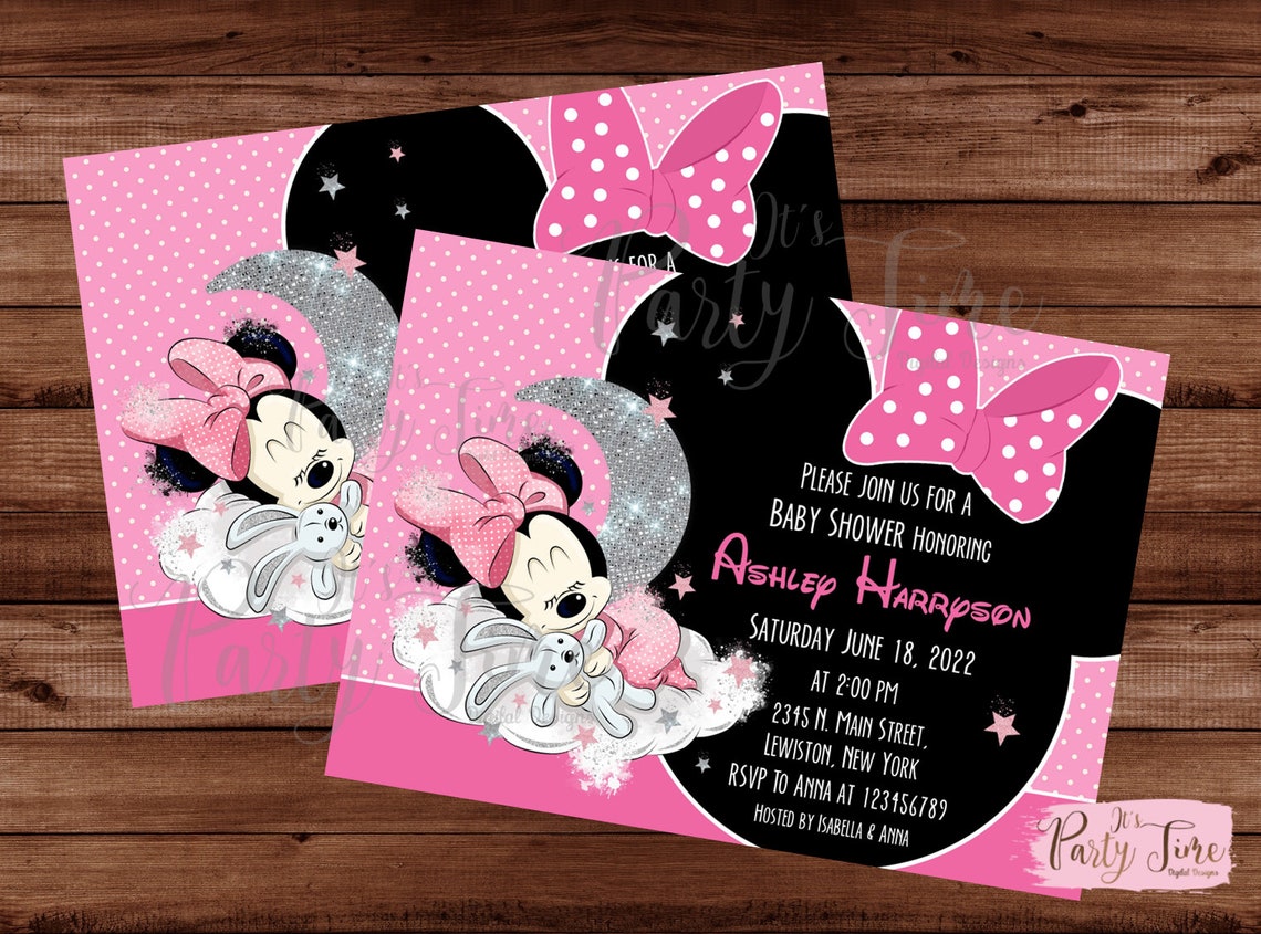 Minnie Mouse Baby Shower Invitation Minnie Mouse Invitation Etsy