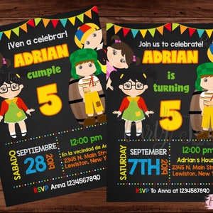 El Chavo del ocho invitation - Invitación Chavo del 8 - La vecindad del Chavo invitación - El Chavo del Ocho Party Invitation - DIGITAL FILE