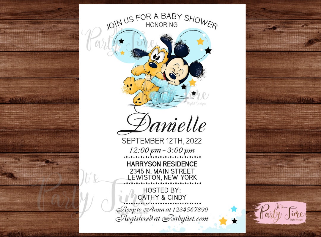 Mickey Mouse Baby Shower Invitations Mickey Mouse Baby Shower