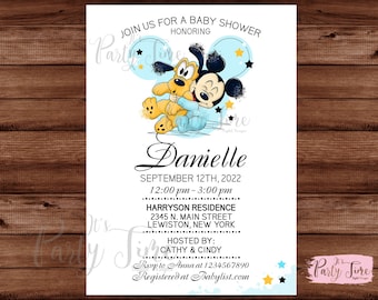 Mickey Mouse Baby Shower Invitations - Mickey Mouse Baby Shower Invitation - Baby Shower Invitation - Mickey Mouse Invitation - DIGITAL FILE
