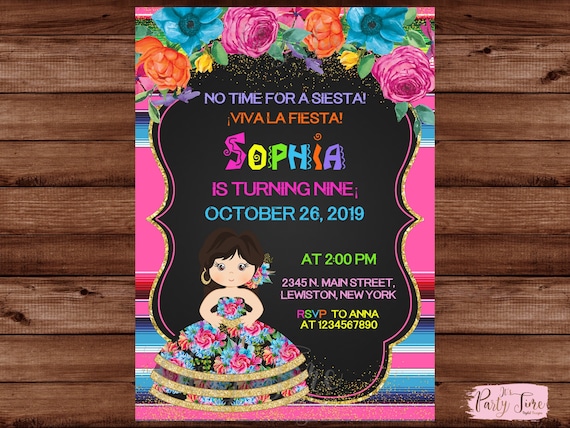 Invitaciones Imprimibles De Fiesta Mexicana Para Niño