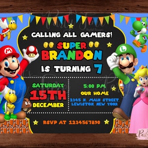 Mario Bros Invitation - Mario Bros Birthday Invitation- Mario Bros Party - Super Mario Invitation - Mario and Luigi invitation. DIGITAL FILE
