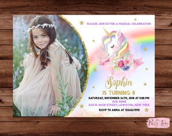 Magical Unicorn Invitation - Unicorn Invitation -Rainbow Unicorn Invitation - Unicorn Invite - Unicorn Birthday Invitation. DIGITAL FILE