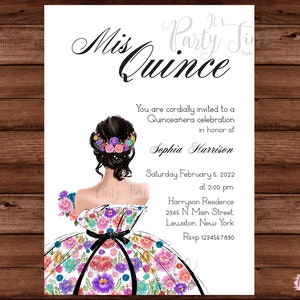 Quinceanera Invitation - Quinceañera Mexican Fiesta Invitation - Mexican Quince Invite - Mexican Invitation - Fiesta Invitation - DIGITAL