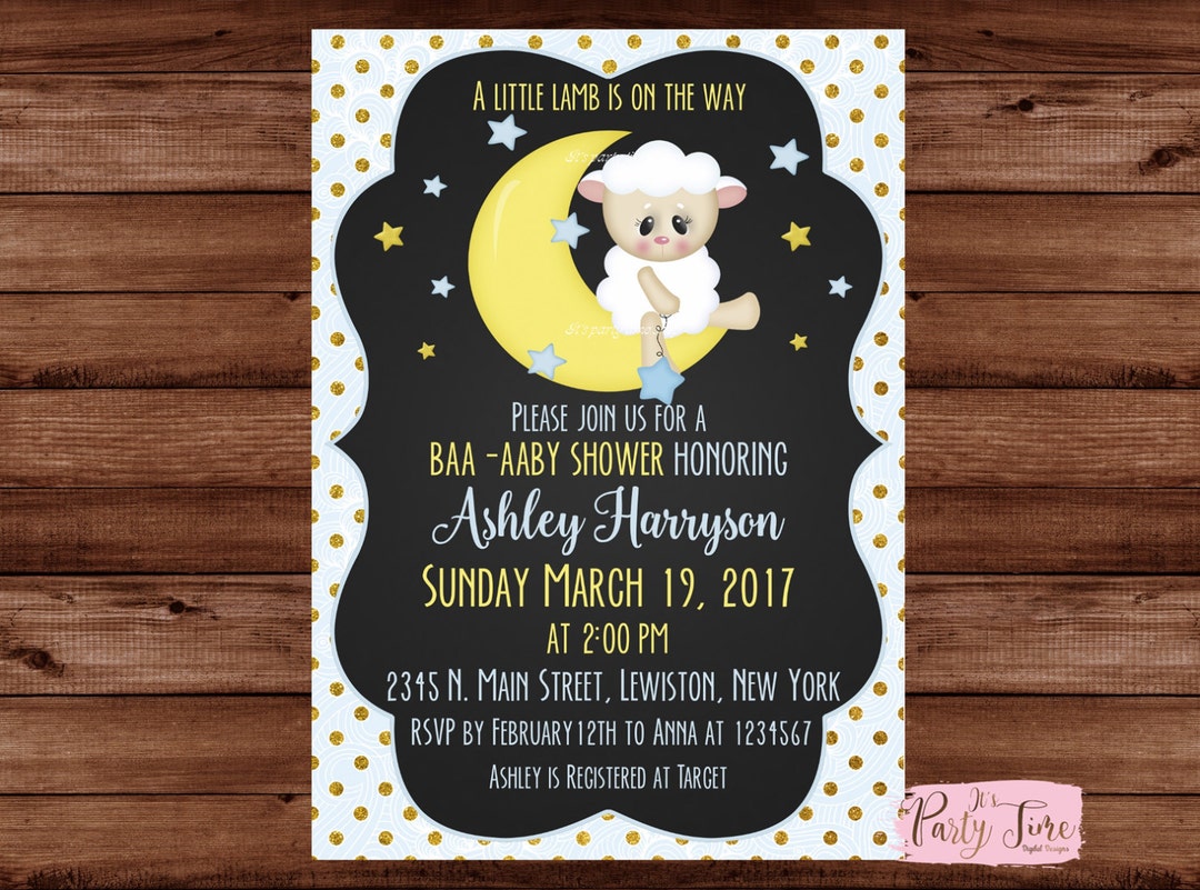 Little Lamb Baby Shower Invitation Lamb Baby Shower Invitation Baby