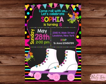 Roller Skate Invitation - Roller Skate Invite - Roller Skating Party - Skating Invitation - Roller Skating Party Invitations. DIGITAL FILE