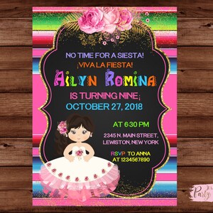 Mexican Invitation - Mexican Party Invitation - Fiesta Invitation - Fiesta Birthday Invitation - Invitación Fiesta Mexicana. DIGITAL FILE.