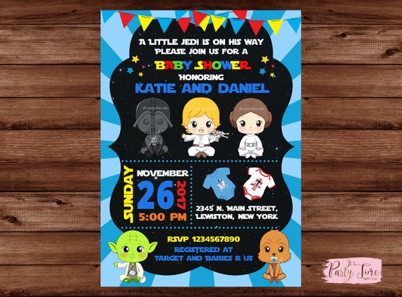 star wars baby shower invitations