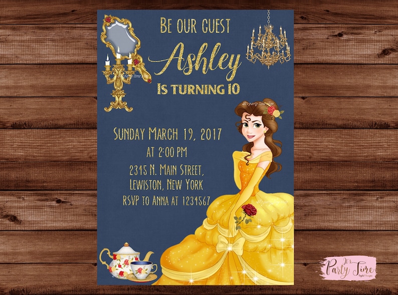 Beauty And The Beast Invitation Card