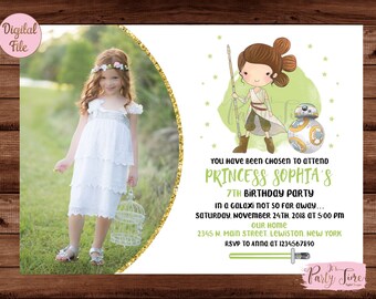 Star Wars Invitation - Star Wars Girl Invitation - Star Wars Birthday Party Invitation . DIGITAL FILE