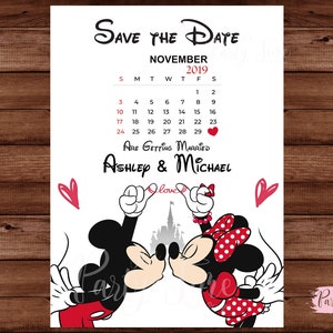 Mickey und Minnie Save the Date - Save the date - Save the Date Karten - Mickey und Minnie Hochzeiten. DIGITALE DATEI