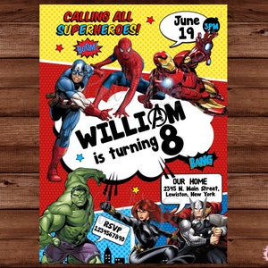 Birthday Invitation - Superhero Invitation - Superhero Birthday Invitation - DIGITAL FILE