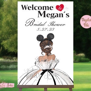 Bridal Shower Welcome Sign - Bridal Sign Printable - Mickey and Minnie Bridal Shower Welcome Sign - DIGITAL FILE