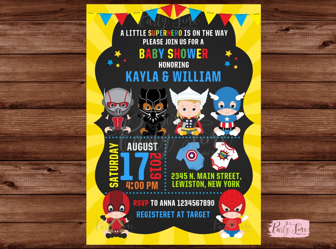 Free Superhero Onesie Baby Shower Invitation To Edit Online