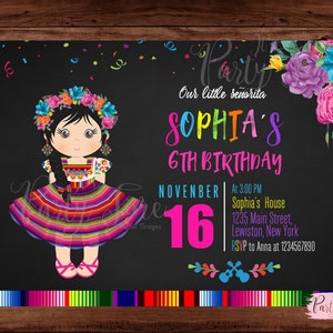 Mexican Invitation - Mexican Party Invitation - Fiesta Invitation - Fiesta Birthday Invitation - Invitación Fiesta Mexicana. DIGITAL FILE.
