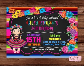 Mexican Invitation - Fiesta Invitation - Invitación Fiesta Mexicana - Mexican Fiesta Birthday Party - Mexican Party Invitation. DIGITAL FILE