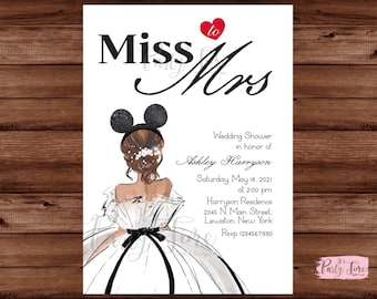 Mickey and Minnie Bridal Shower Invitation - Minnie Mouse Bachelorette Invitation - Minnie Mouse Theme Bridal Shower Invitation - DIGITAL