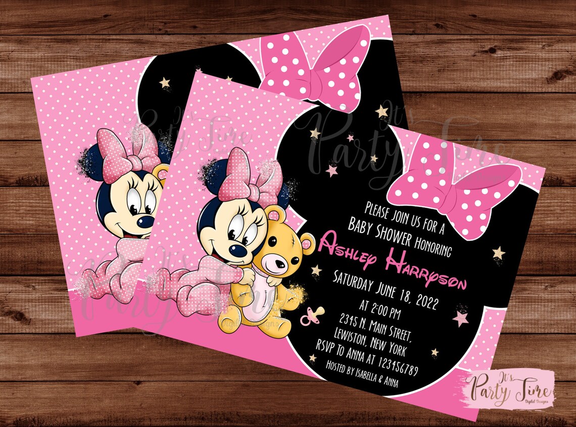 Minnie Mouse Baby Shower Invitation Minnie Mouse Invitation Etsy