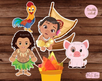 Moana Centerpiece - Moana Cake Topper - Moana Birthday - Princess Moana Centerpieces - Moana printable centerpieces -MOANA. Instant download